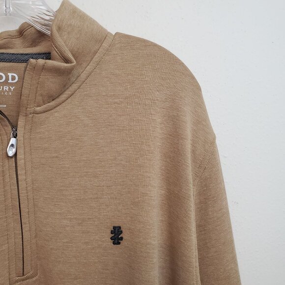 Izod Luxury Classics Long Sleeve Feeder Stripe 1/4 zip pullover - Picture 2 of 11